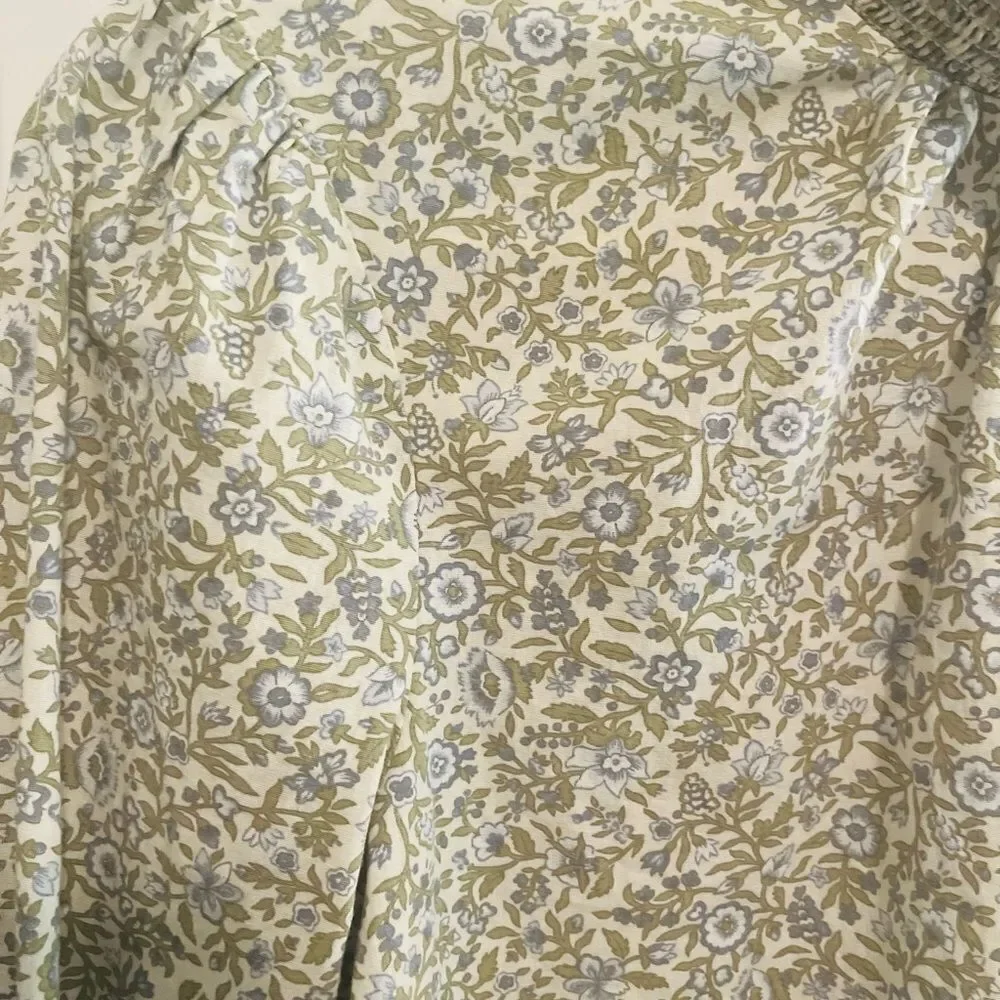 TUCKERNUCK Hyacinth House  Floral Puff Sleeve Blouse with Mandarin Collar